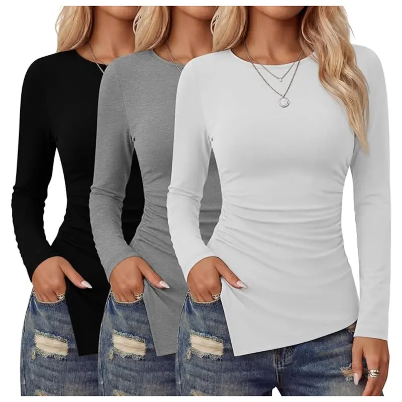 3 Pack Asymmetrical Cute Shirts For Women (Various) 1