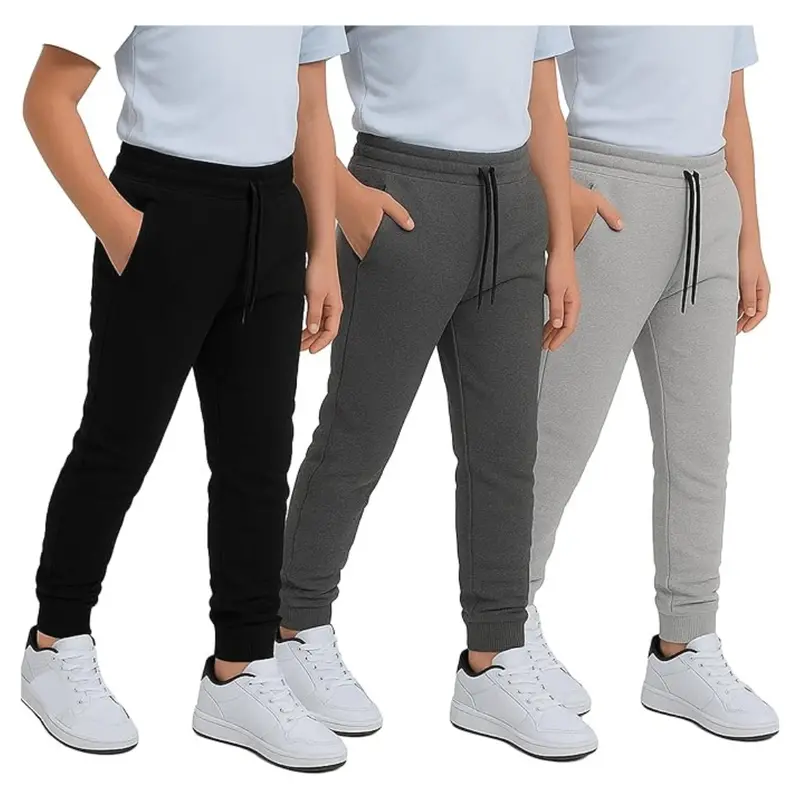 3-Pack Boys Sweatpants With Elastic Bottom 1