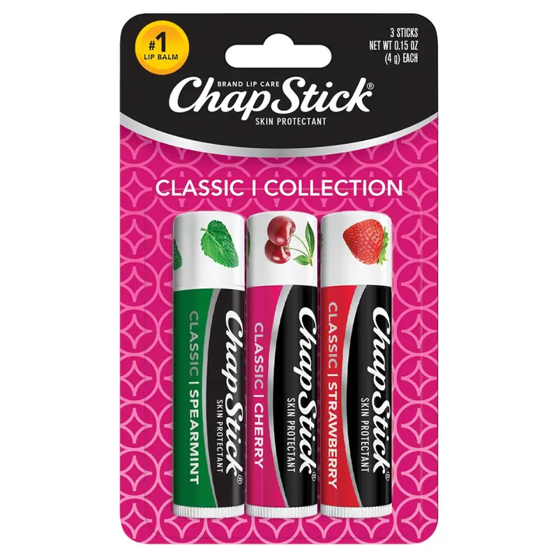 3-Pack Chapstick Spearmint, Cherry & Strawberry Lip Care Set (0.15 Oz Each) 1