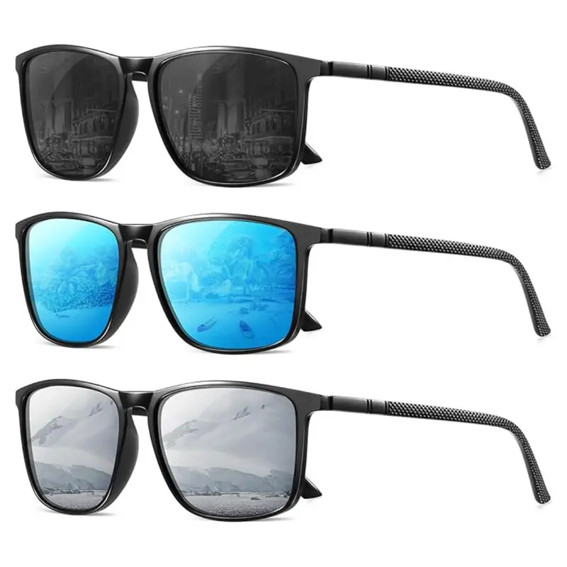 3-Pack Men's Uv Protection Lightweight Polarized Sunglasses 1