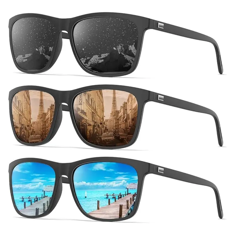 3-Pack Men's Uv400 Protection Polarized Sunglasses 1