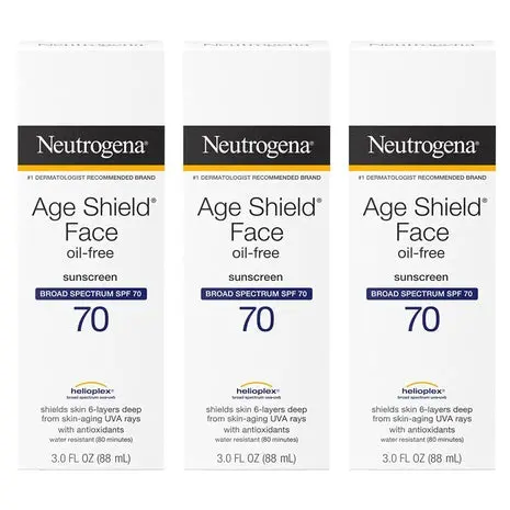 3-Pack Neutrogena Age Shield Oil-Free Face Sunscreen Spf 70 1