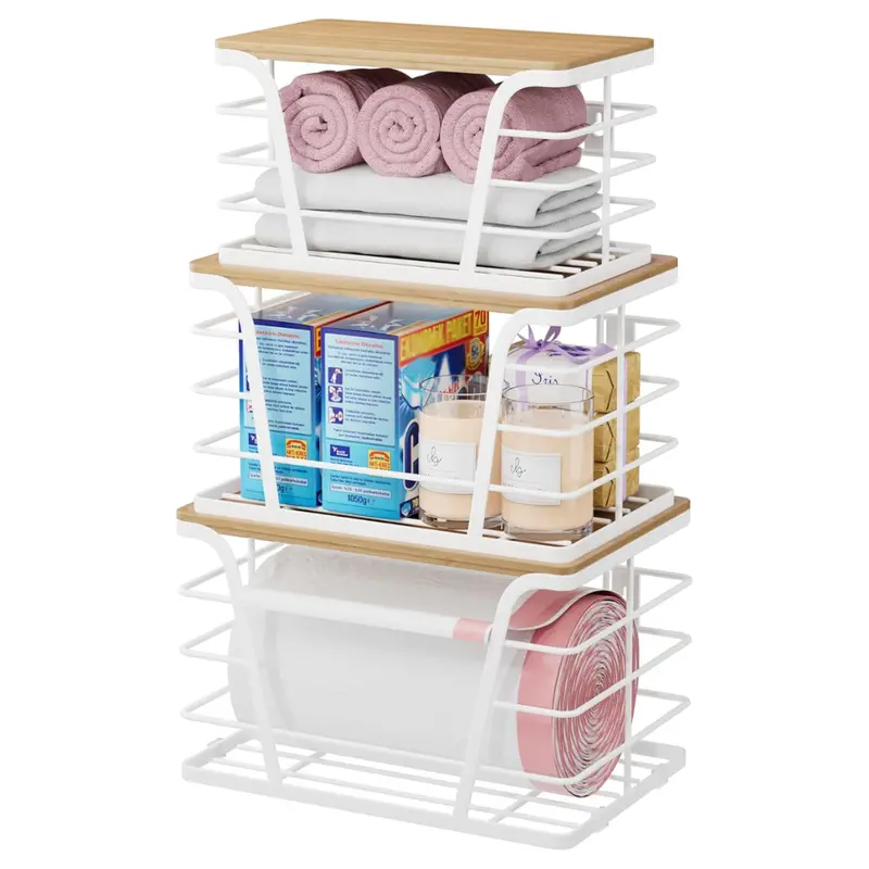 3-Pack Stackable Trash Bag Holder Dispenser With Lids 1