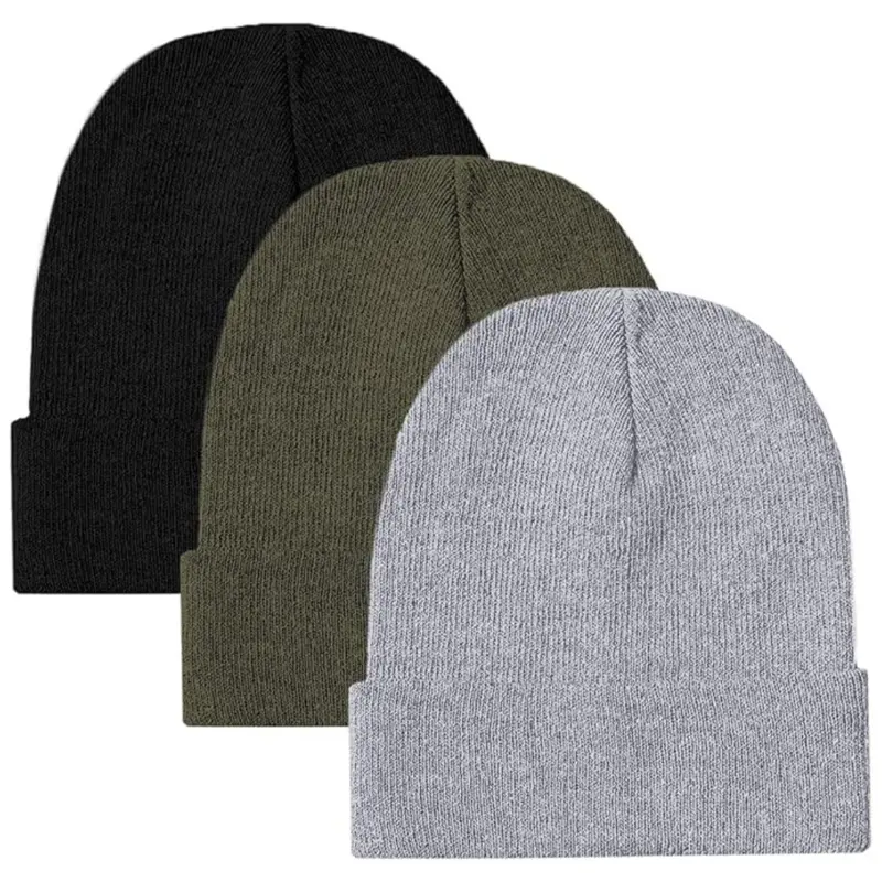 3-Pack Unisex Ultra Performance Beanie Winter Hats 1