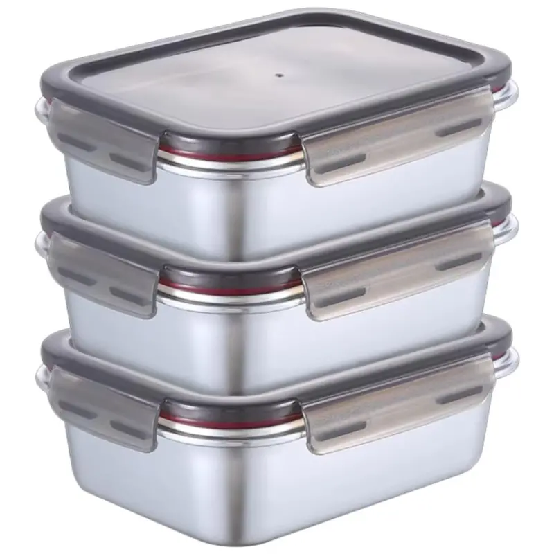 3-Pack Veler Stainless Steel Food Containers With Lids 1
