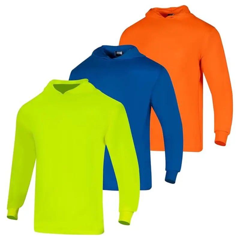3-Pack Vendace High Visibility Safety Long Sleeve T-Shirts With Hood 1