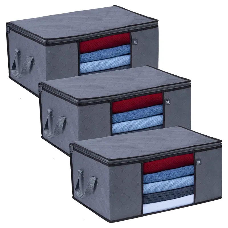 3-Pack Veno 13.3 Gallon Large Clothes Storage Bag Organizer 1