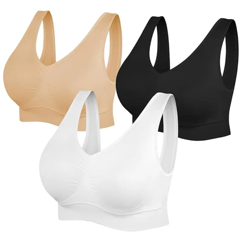3-Pack Women's Comfort Seamless Stretchy Sports Bra 1