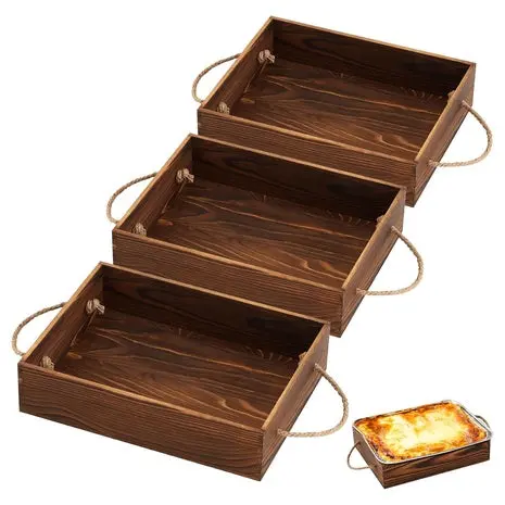 3-Pack Wooden 9X13 Foil Pan Holders 1