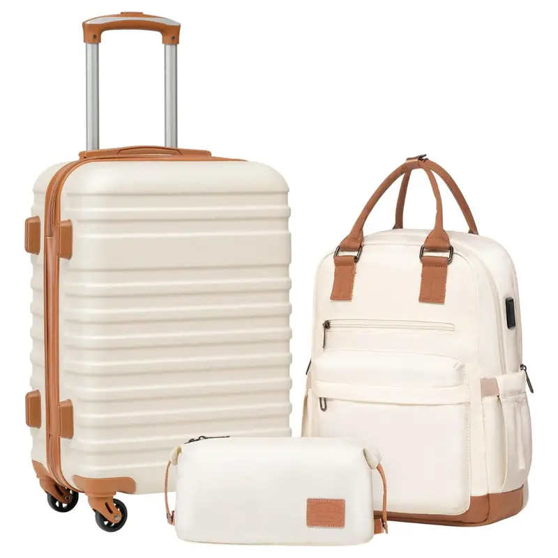 3-Piece Coolife Hardside Carry-On Luggage Set With Tsa Lock 1