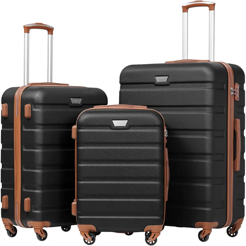 3-Piece Coolife Lightweight Hardshell Spinner Luggage Set 1