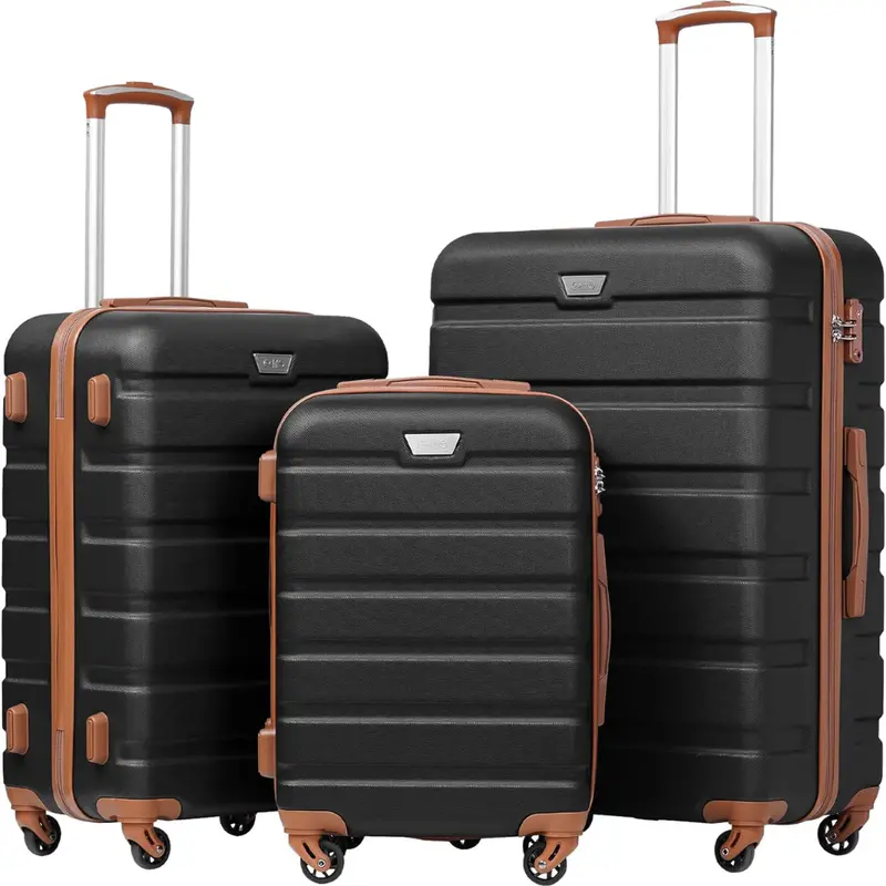 3-Piece Coolife Lightweight Hardshell Spinner Luggage Set 1