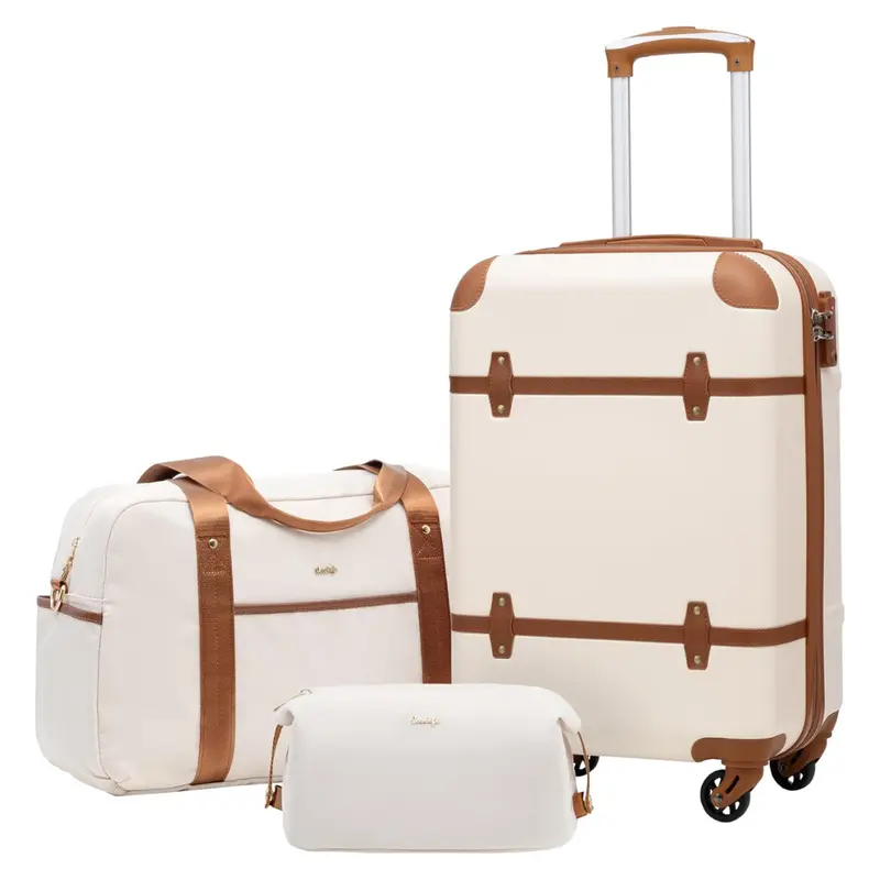 3-Piece Coolife Pc Hardside Tsa Lock Luggage Set (20", 24" & 28") 1