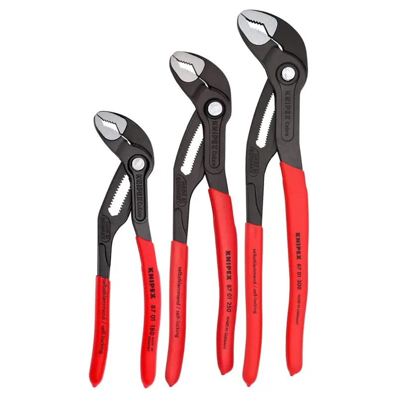 3-Piece Knipex Tools Cobra Pliers Set (7, 10, & 12) 1