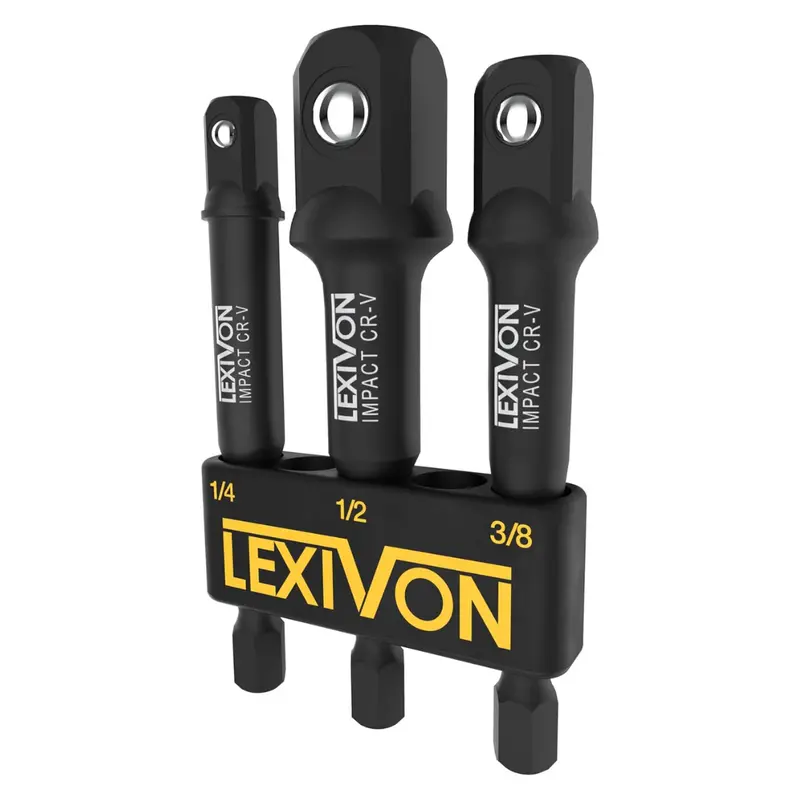 3-Piece Lexivon Impact Socket Adapters (1/4 Inch, 3/8 Inch, 1/2 Inch) 1
