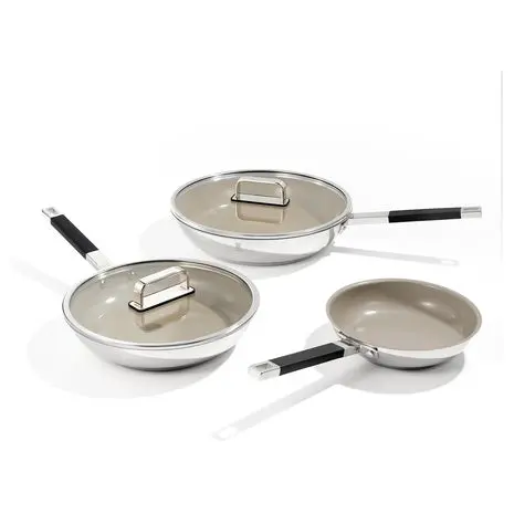 3-Piece Nonstick Fry Pan Set With Lids 1