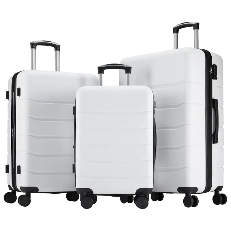 3-Piece Olixis Lightweight Abs Hardside Shell Luggages Set W/ Wheels 1