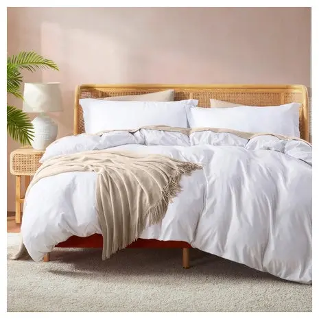 3-Piece White Duvet Cover Queen Set 1