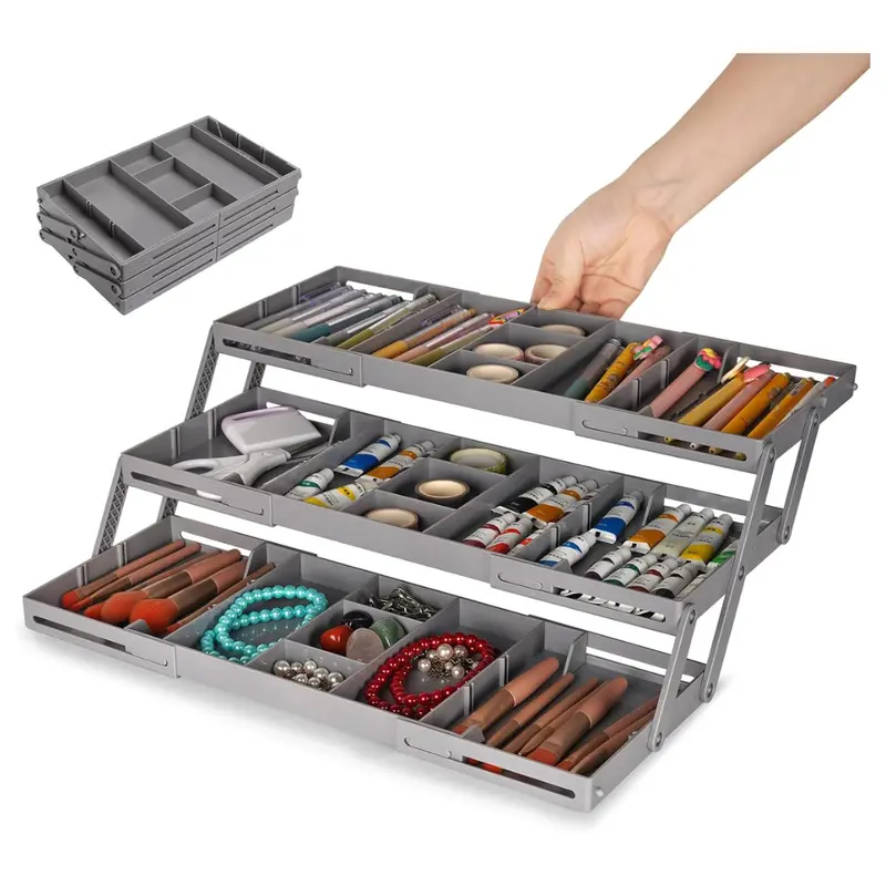 3 Tier Expandable Folding Drawer Organizer 1