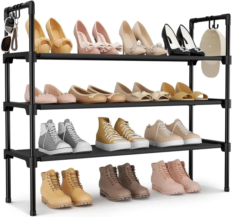 3-Tier Stackable Free Standing Shoe Rack (12"D X 27.8"W X 28.4"H) 1