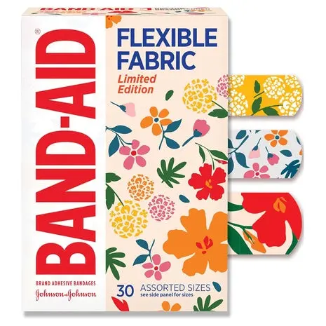 30 Band-Aid Flexible Fabric Wildflower Bandages 1