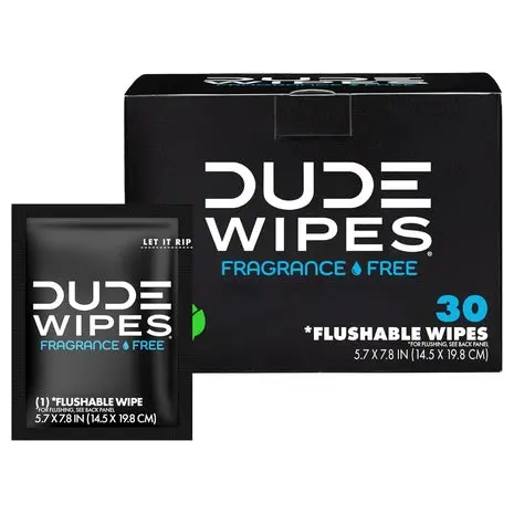 30 Dude Wipes On-The-Go Flushable Wipes 1