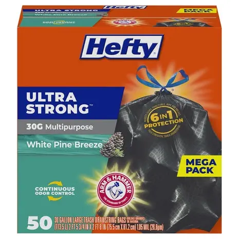 30 Hefty Ultra Strong 30 Gallon Trash Bags 1