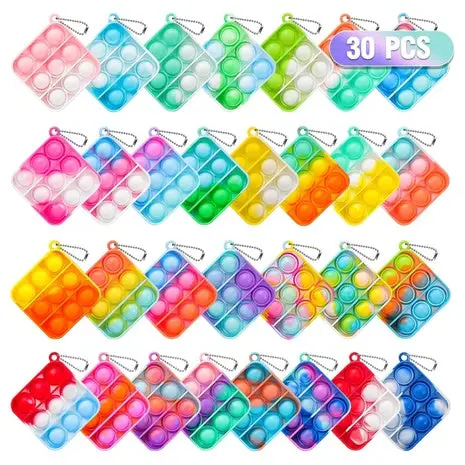 30 Mini Pop Fidget Keychains 1