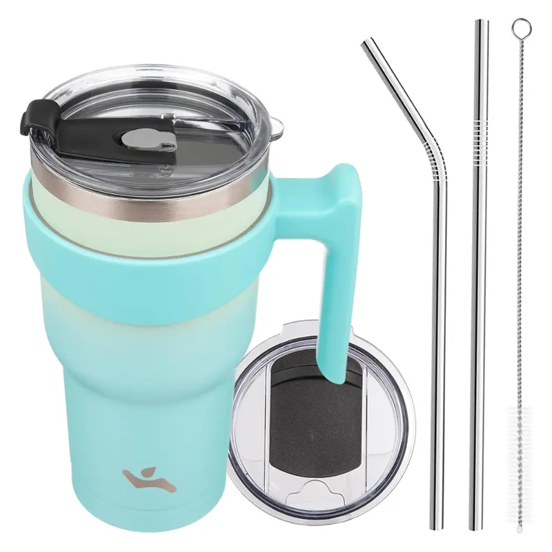 30-Oz Konokyo Tumbler With Handle And 2 Straw 2 Lid 1