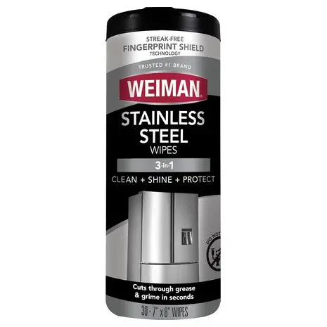 30 Weiman Stainless Steel Cleaner Wipes 1