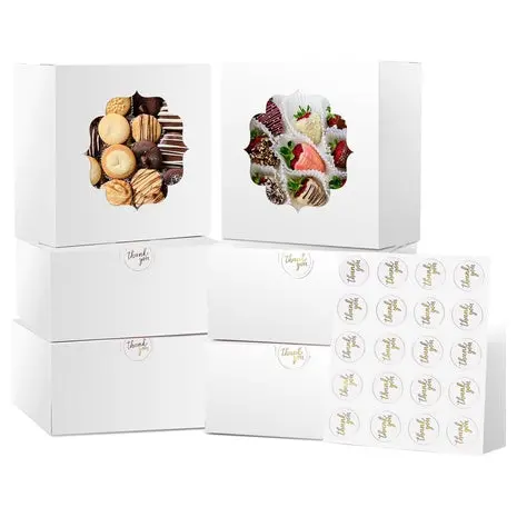 30 White Bakery Boxes With Windows 1