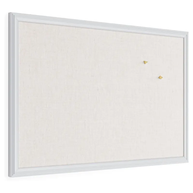 30" X 20" U Brands Farmhouse Linen Bulletin Board With Push Pins 1