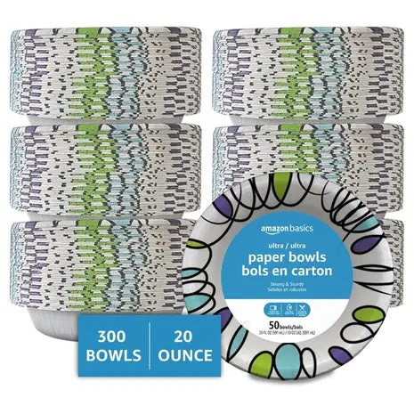 300 Amazon Basics Ultra Disposable Paper Bowls 1
