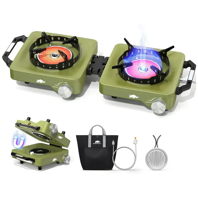 30,000 Btu Folding 2 Propane Burners Camping Stove 1