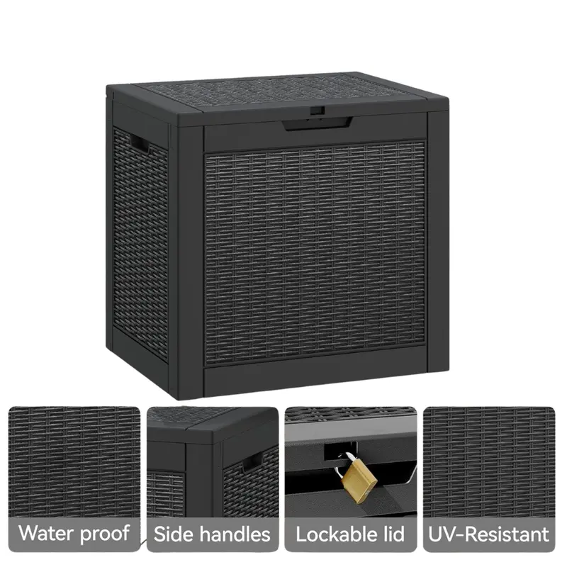 31 Gallon Waterproof Storage Resin Deck Box With Lockable Lid 1