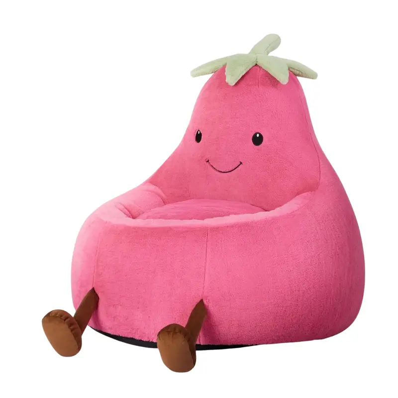 31" Kids Bean Bag Stuffed Sofa Chair W/ Faux Rabbit Fur Cover (Various) 1