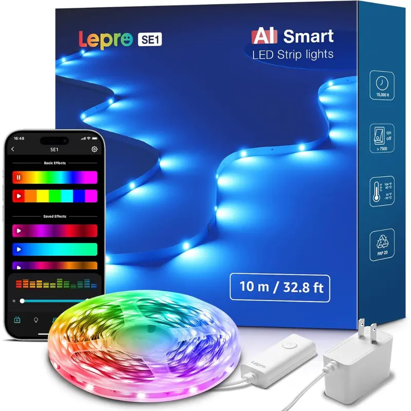 32.8Ft Se1 Ai Smart Led Strip Lights With App Control 1