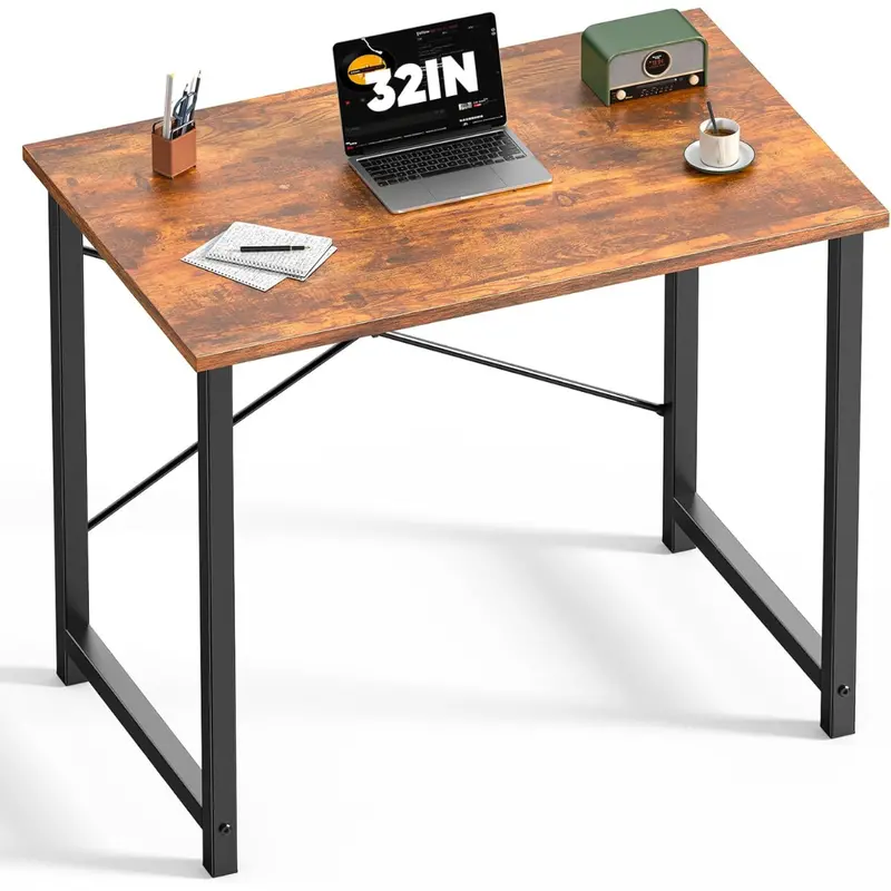 32" Dumos Small Computer Desk With X-Shaped Reinforcement 1