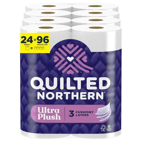 32 Mega Rolls Quilted Northern Ultra Plush Toilet Paper 1