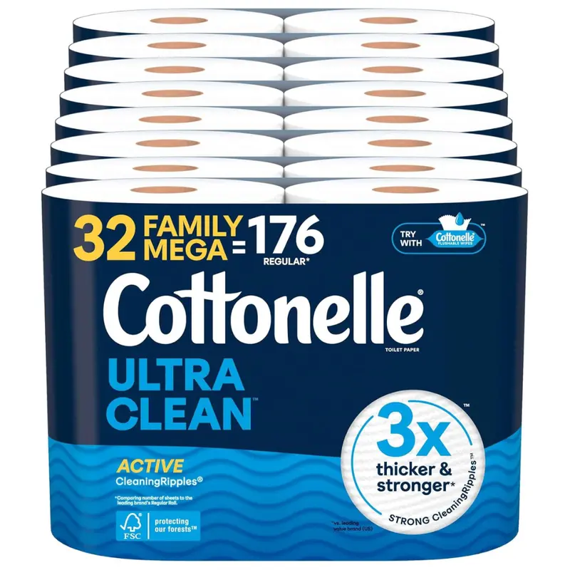 32-Pack Cottonelle Toilet Paper Family Mega Rolls (Ultra Clean ) 1