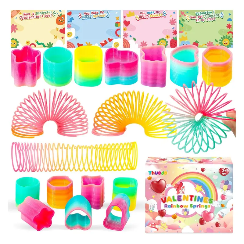 32-Pack Of Rainbow Coil Spring Toys 1