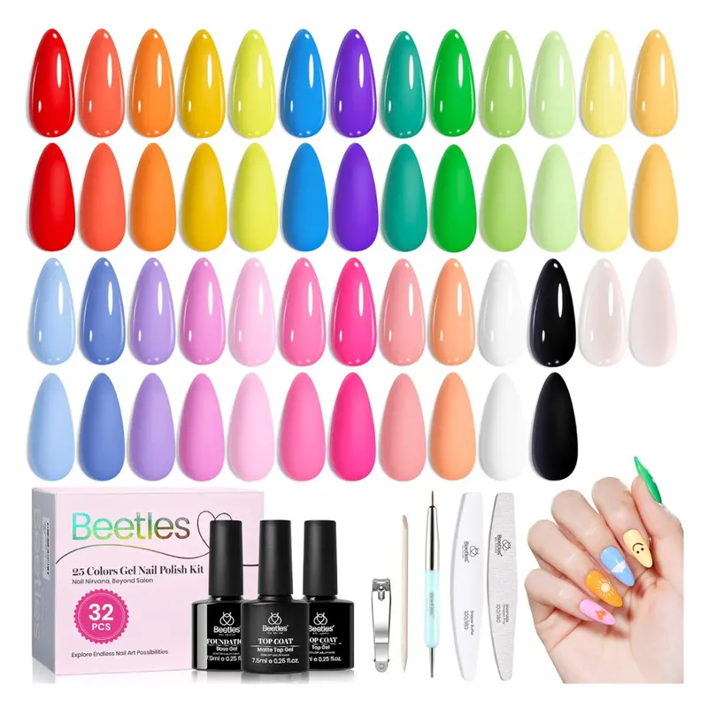 32-Piece Beetles Pastel Gel Nail Polish Set (Doodle Dreams Pastel Gel) 1