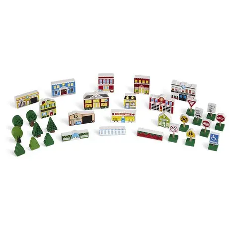 32-Piece Melissa & Doug Wooden Town Play Set 1