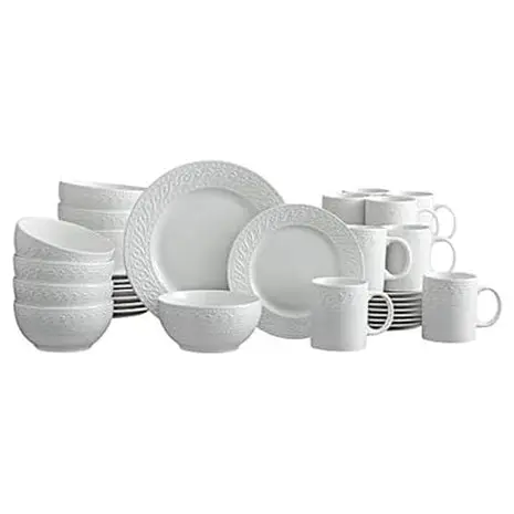 32-Piece Pfaltzgraff Sylvia White Dinnerware Set 1