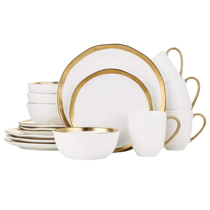 32-Piece Stone Lain Florian Modern Porcelain Dish Set (White) 1