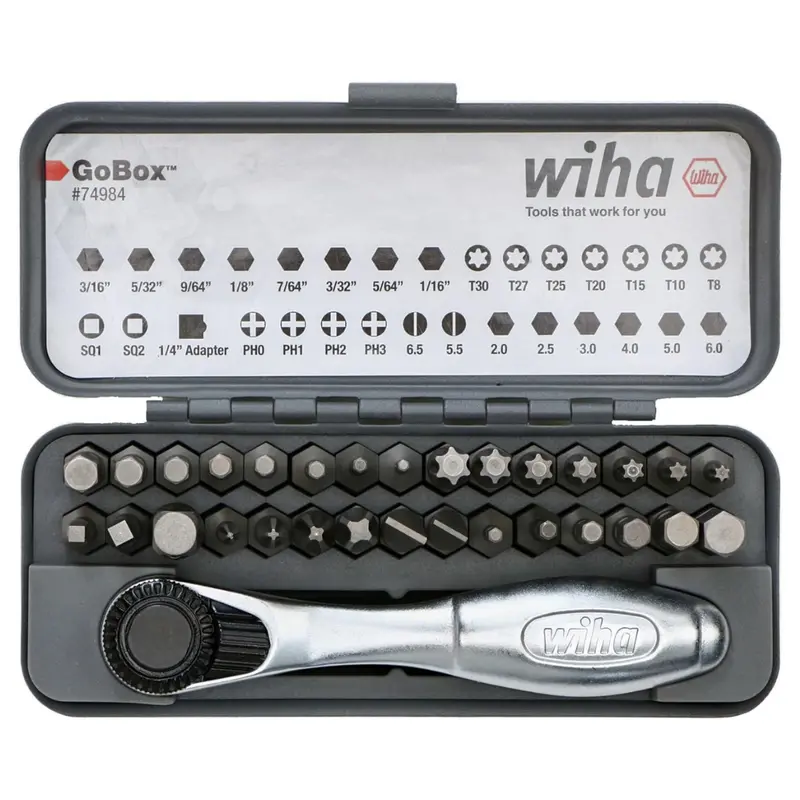 32-Piece Wiha Gobox Standard Bit Set With Mini Ratchet (74984) 1