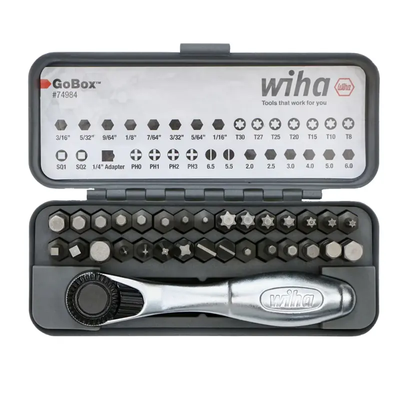 32-Piece Wiha Gobox Standard Bit Set With Mini Ratchet (74984) 1