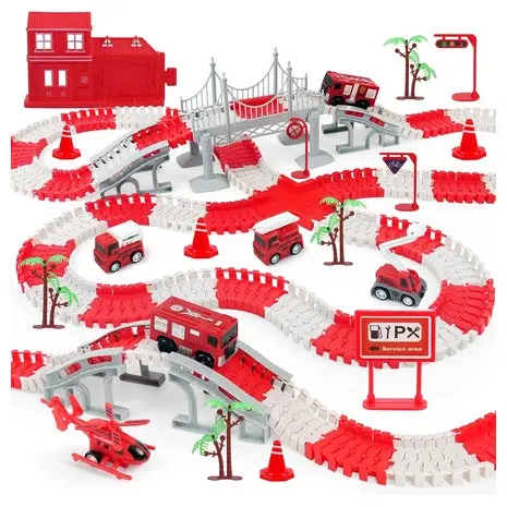 330-Piece Race Track Playset With Fire Trucks 1