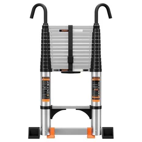 330Lb Telescoping Aluminum Ladder With Stabilizer Bar 1