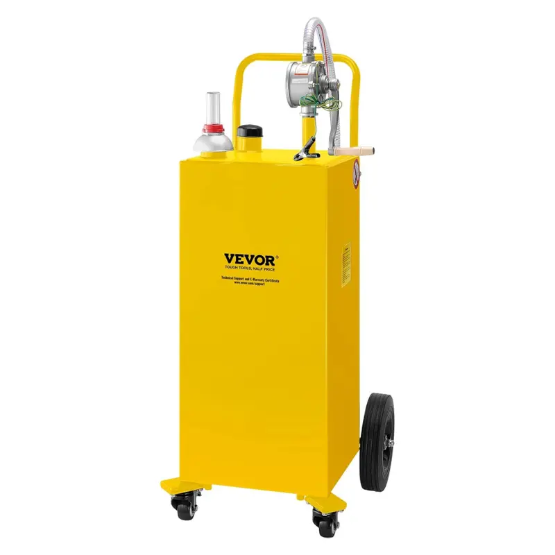 35 Gallon Gas Storage Tank On 4 Wheels With Manual Transfer Pump 1